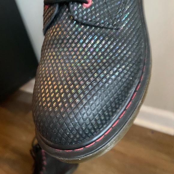 Dr Martens Delaney Black Metallic Rainbow 8-Eye Side Zip Boots-Size 5M - Picture 6 of 11